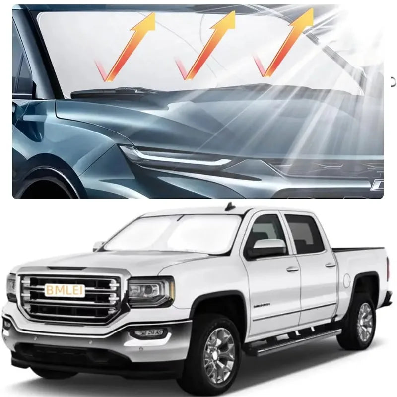Folding Windscreen Visor Car Front Window Sunshade Cover Sun Shade Windshield New Summer Auto UV - Automotive LED Light