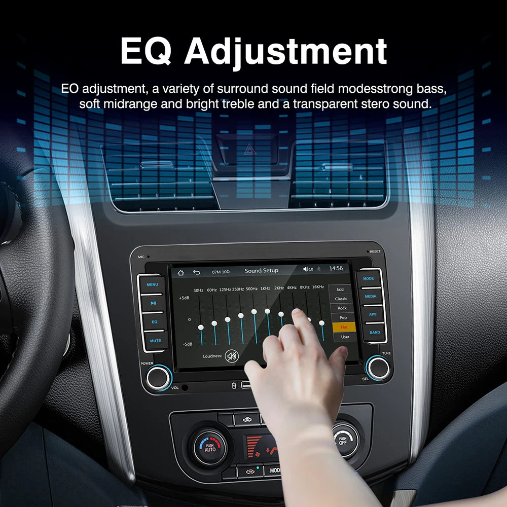 7" 2 Din HD Car Media Video RDS Airplay Car Radio CarPlay Android Auto Stereo Audio For Volkswagen/Seat/Skoda/Passat/Golf/Polo