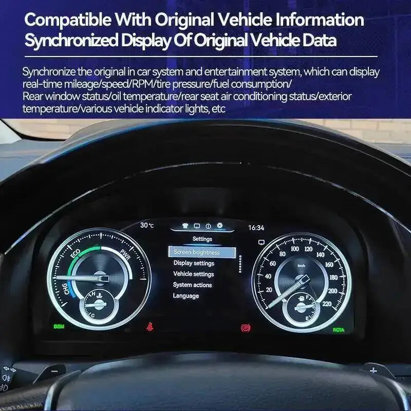 12.3" LCD Digital Cluster Instrument Panel Virtual Cockpit for TOYOTA Alphard 30 A30 Vellf | AUTOKITSHOP