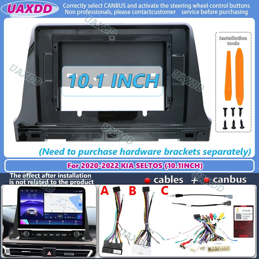 10.1inch Car Radio Fascia for Kia Seltos 2020-2022 Special Dash Trim Kit Frame Panel GPS N