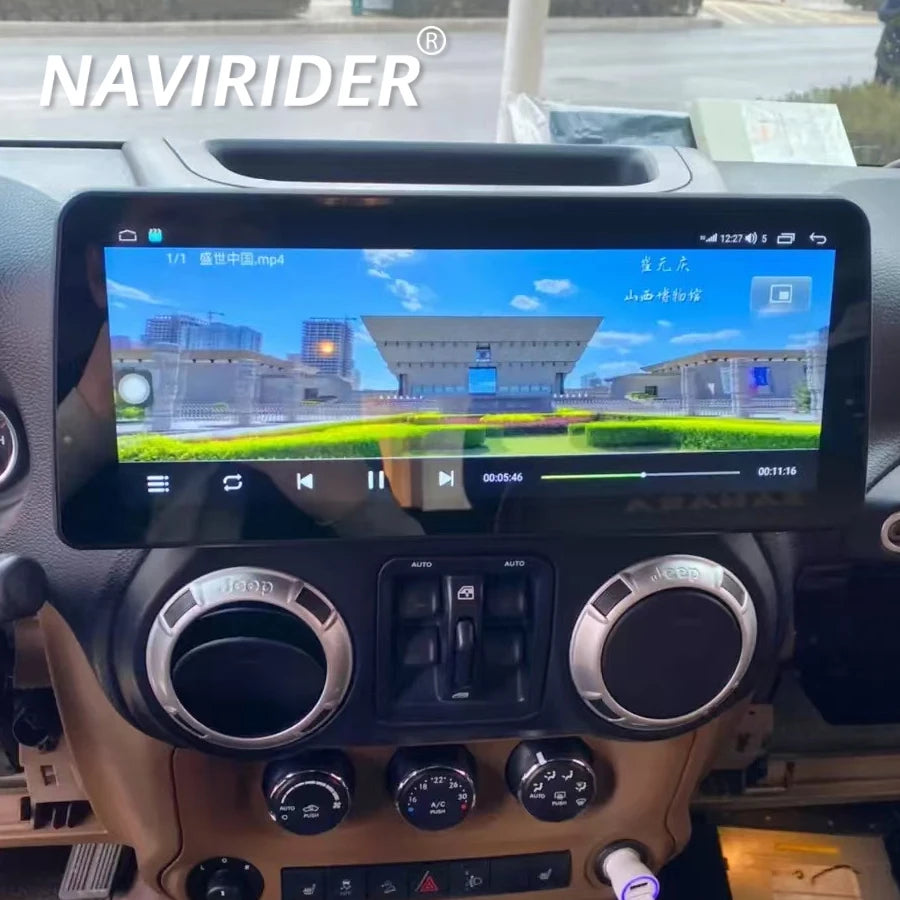 For Jeep Wrangler 3 JK 2010-2018 12.3Inch QLED Screen Android 14 Car Audio GPS Multimedia