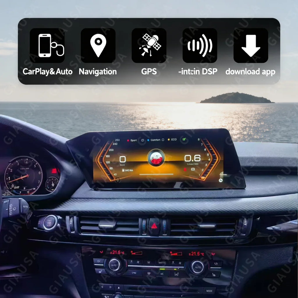 12.3 Inch For BMW X5 X6 F15 F16 2014-2017 NBT System Wireless Carplay Android GPS Navigati