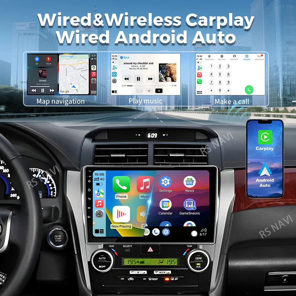 Android 16 For Toyota Camry 7 XV 50 55 2011 - 2014 2K QLED Android Car Radio Multimedia Vi