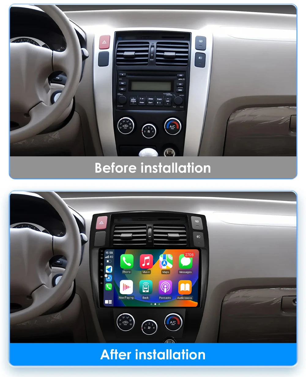 Android 16 Car Radio Multimedia Player for Ford Ka K2 2008 2009 - 2014 Wireless Carplay Au