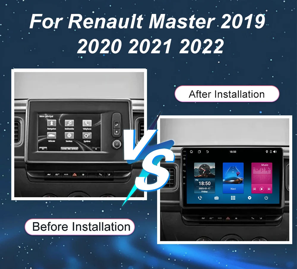 Auto Radio For Renault Master 2019 2020 2021 2022 Car Multimedia Video Player GPS Navigati