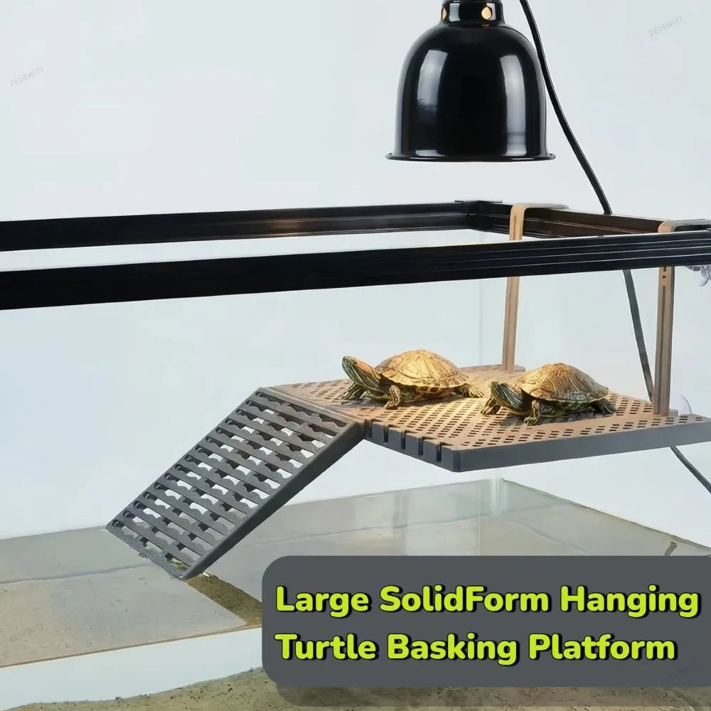Turtle Tank Hanging Basking Platform Suction Mount Non‑Slip Ramp Rest Dock with Feeding Tray Aqu - Automotive LED Light