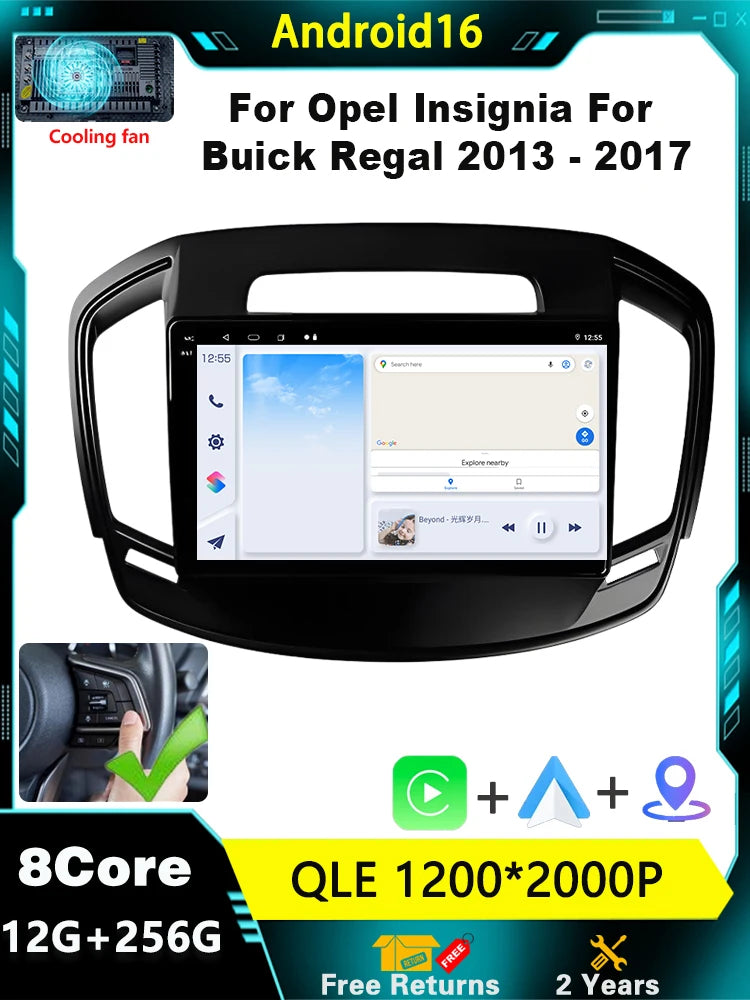 9" Wireless CarPlay Android 16 Car Radio For Opel Insignia For Buick Regal 2013 - 2017 4G+