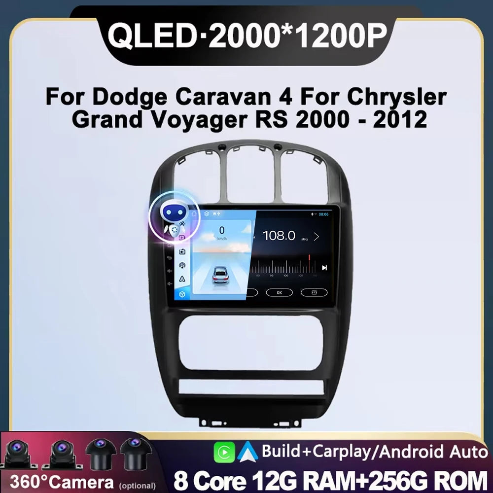 Car Radio For Dodge Caravan 4 For Chrysler Grand Voyager RS 2000-2012 Android Auto Wireles | AUTOKITSHOP