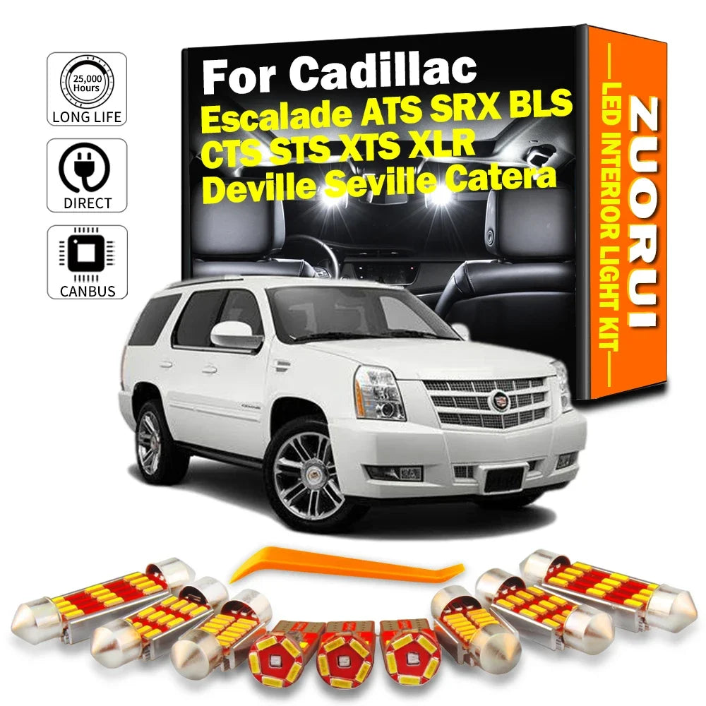 LED Interior Light Kit for Cadillac ATS SRX BLS CTS STS XTS XLR Deville Seville Escalade Catera Car Vanity Mirror Bul...
