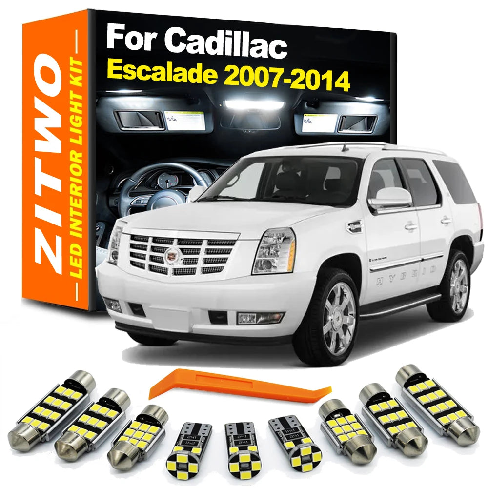 ZITWO 17Pcs LED Bulb Interior Dome Map Door Sun Visor Light Kit For Cadillac Escalade 2007 2008 2009 2010 2011 2012 2013 2014