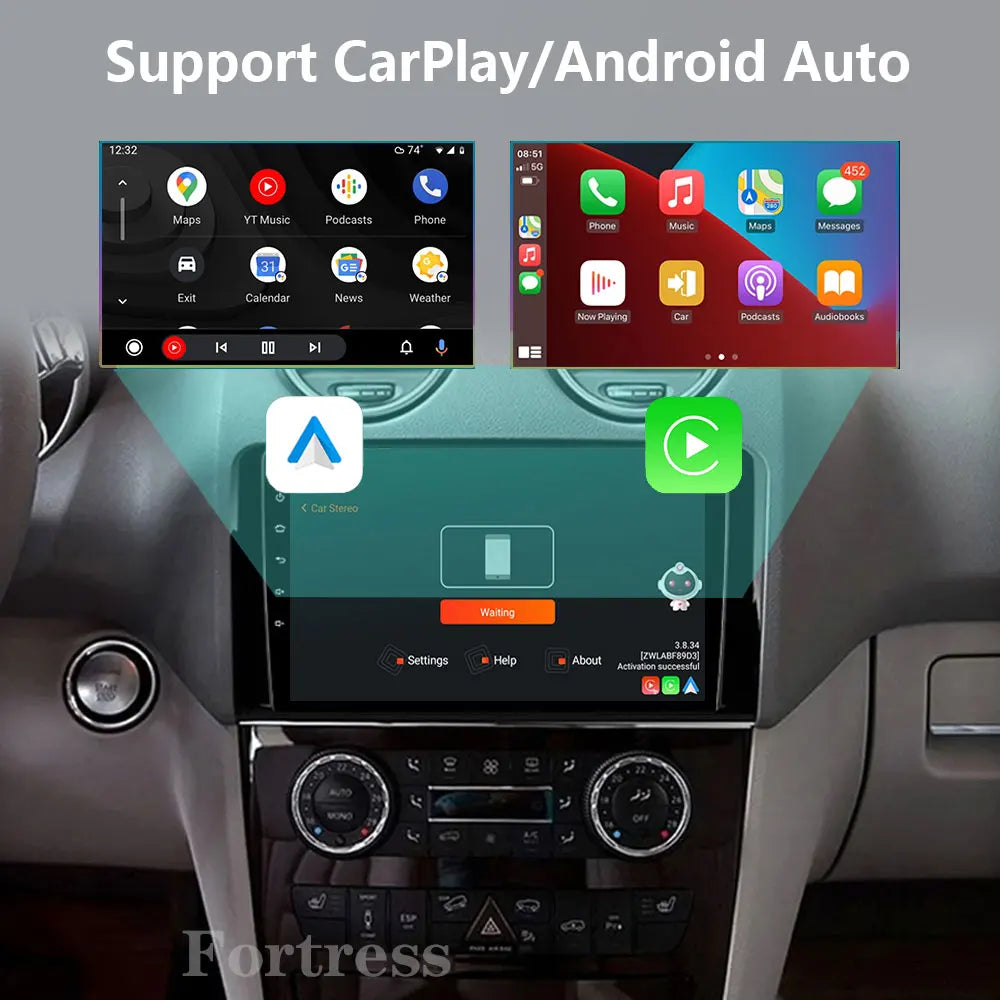 Android 16 For Benz GL ML W164 ML350 ML500 X164 2005-2012 2K QLED Android Car Radio Multim