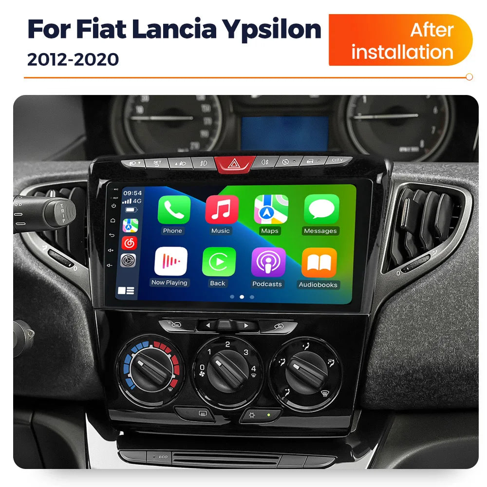 Wireless Carplay Android Auto 9inch Car Radio For Fiat Lancia Ypsilon 2012-2020 Multimedia
