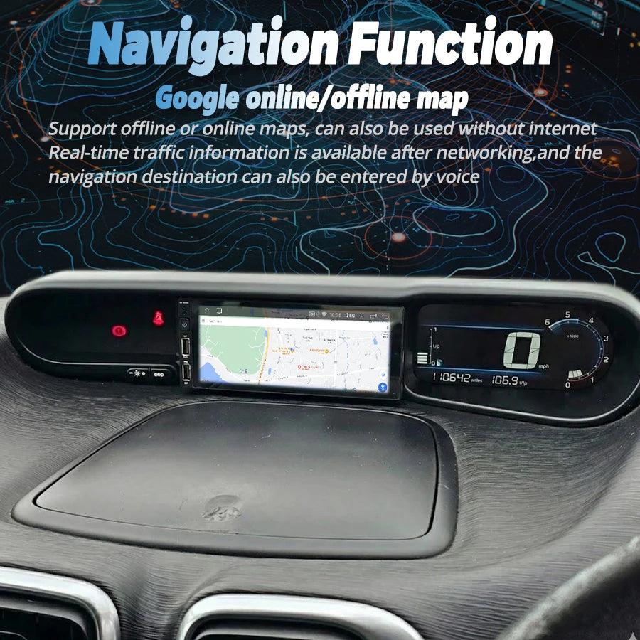 Navigation Stereo Car Multimedia Player GPS 6.86" Android 15 Screen OEM Style Without DVD  | AUTOKITSHOP
