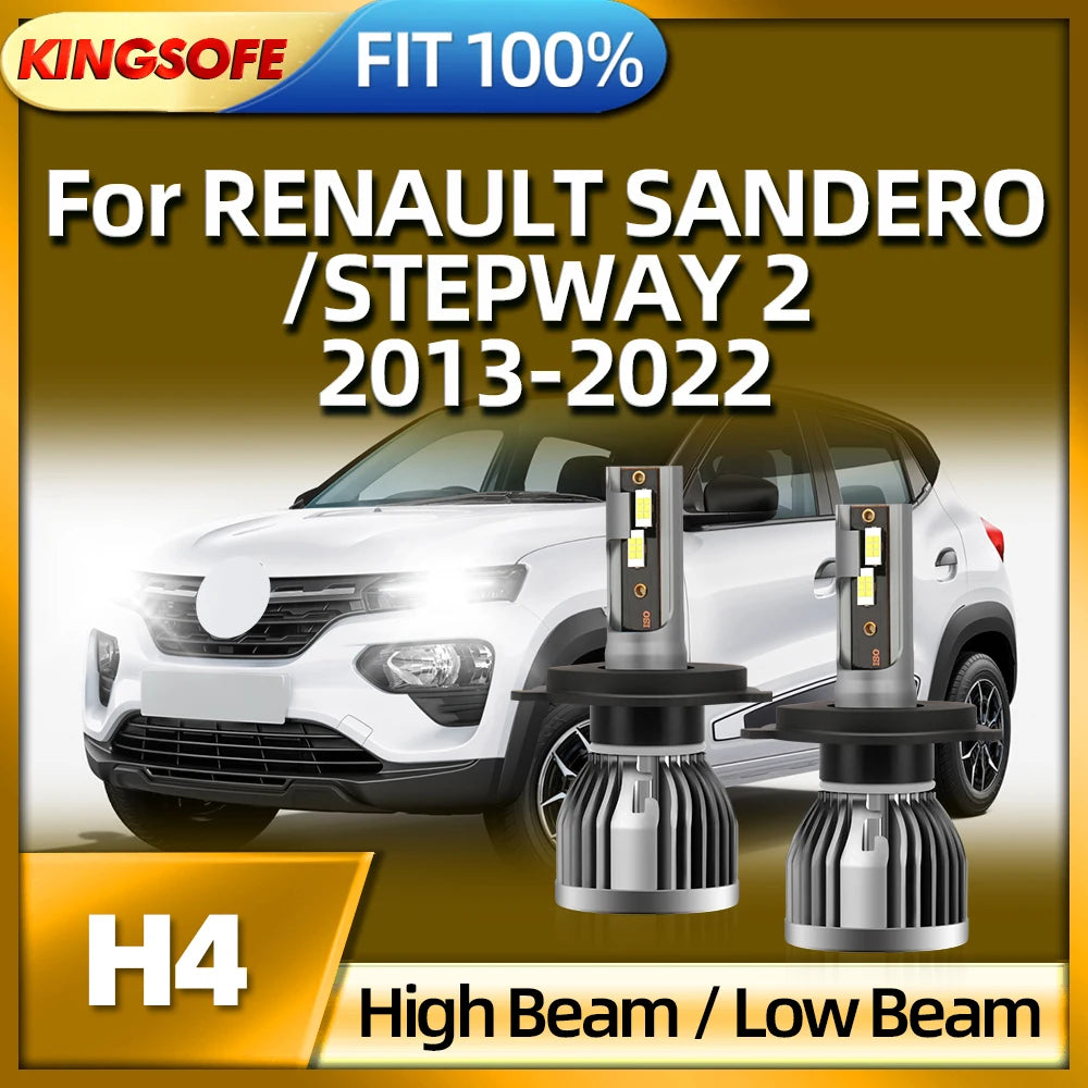 Roadsun H4 LED Headlight 30000LM Auto Bulbs Lamp For RENAULT SANDERO STEPWAY 2 2013 2014 2