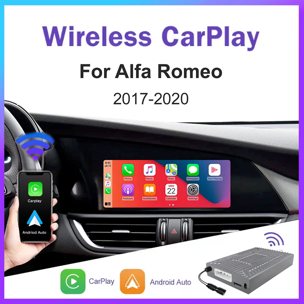 Wireless CarPlay Android auto For Alfa Romeo Stelvio Giulia 2017-2020 Module Android Auto