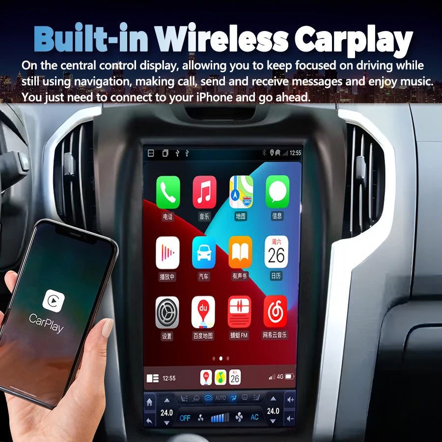 11.8" Car Android Ips Screen For ISUZU D-Max Mu-X CHEVROLET S10 2013 Trailblazer Carplay R