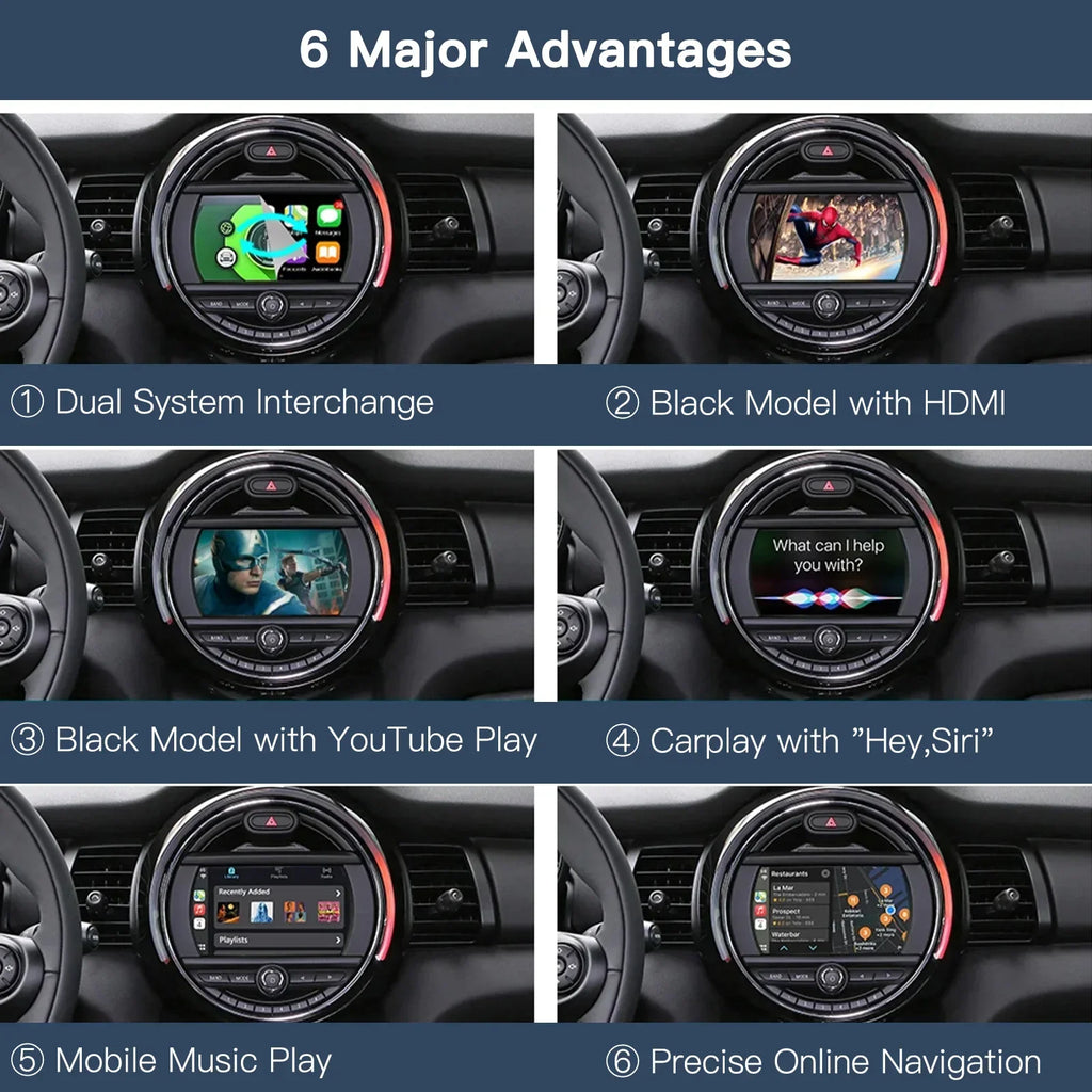 Wireless CarPlay Android Auto for BMW Mini R55 R56 R57 R58 R59 R60 R61 F54 F55 Clubman Cou