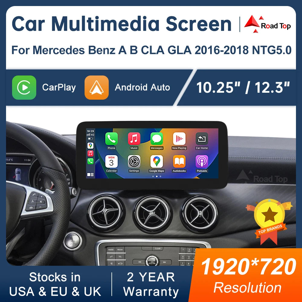 CN Multimedia Display For Benz A B CLA GLA 2016-2018 NTG5.0 Touch Screen Wireless Carplay  | AUTOKITSHOP