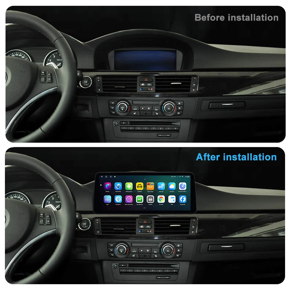 2400*1200P 12.3' Ultra-Thin Android 14 for BMW Serie 3 E90 E91 E92 2004-2012 Car Radio Vid
