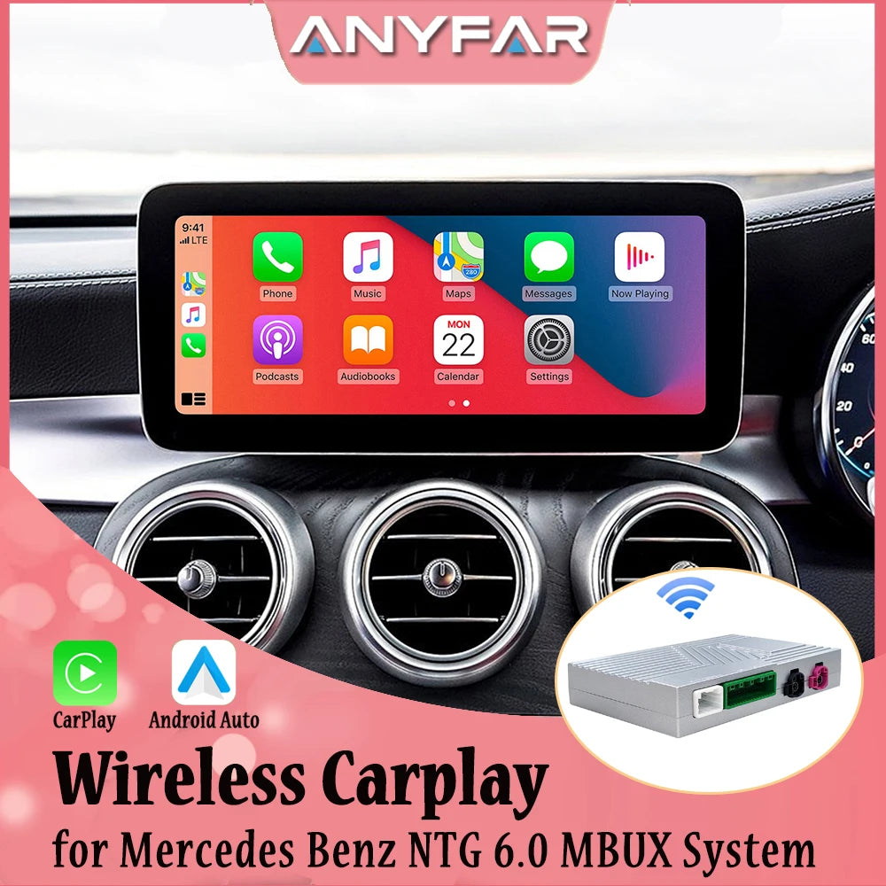 Wireless CarPlay Android Auto For Benz NTG6.0 MBUX A B C E GLA GLK GLS CLA ML Class 2019+