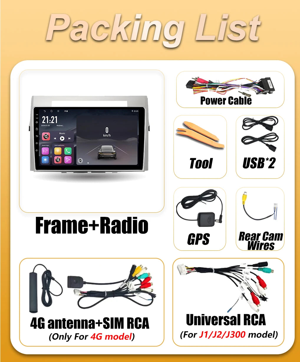 Android 16 Car Radio For Toyota Corolla Verso 2004 2005 2006 2007 2008 2009 Multimedia Pla | AUTOKITSHOP