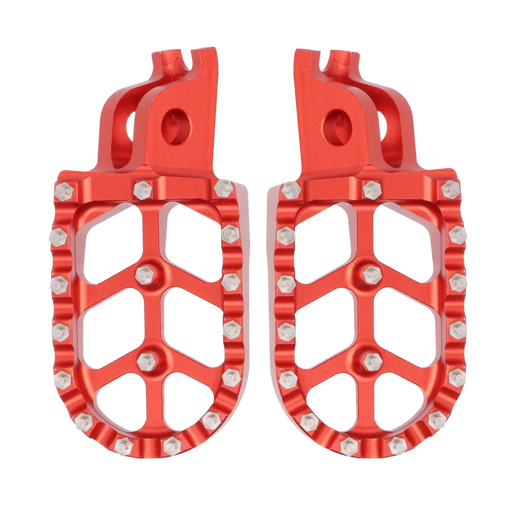 Red CNC Aluminum Motorcycle Foot Pegs Footrest Pedals For Honda CR125 CR250 CRF150R CRF250R CRF2 - Automotive LED Light
