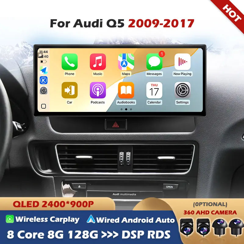 For Audi Q5 2009-2017 Wireless CarPlay Car Multimedia Stereo GPS Navi Radio Player 4G WIFI