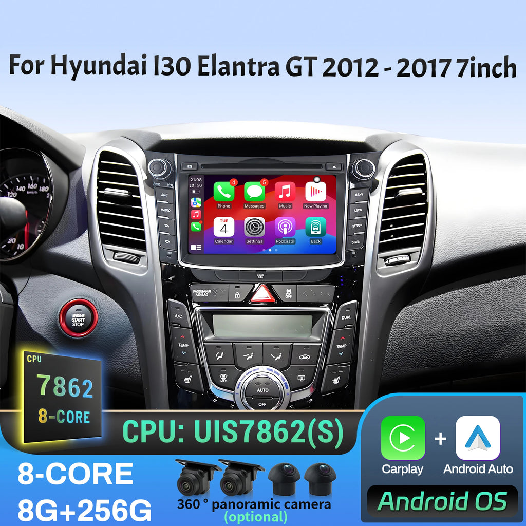 7 inch Android 14 Car Radio For Hyundai I30 Elantra GT 2012 2013 2014 2015 2016 2017 Wirel