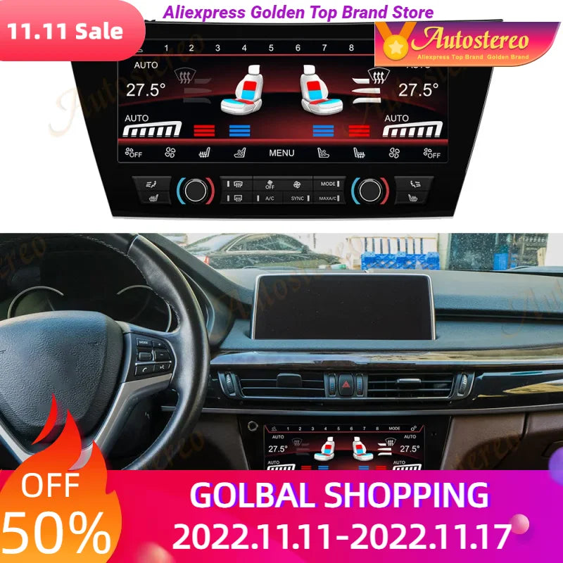 Digital AirCon AC Panel For BMW X5 F15 X6 F16 2014-2019 Heated Air Conditioner Control Scr