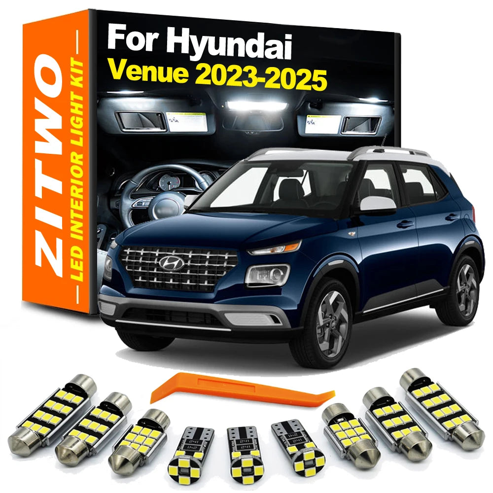 ZITWO 12Pcs Canbus No Error For Hyundai Venue 2023 2024 2025 Car LED Bulb Interior Dome Map Light License Plate Lamp Accessories