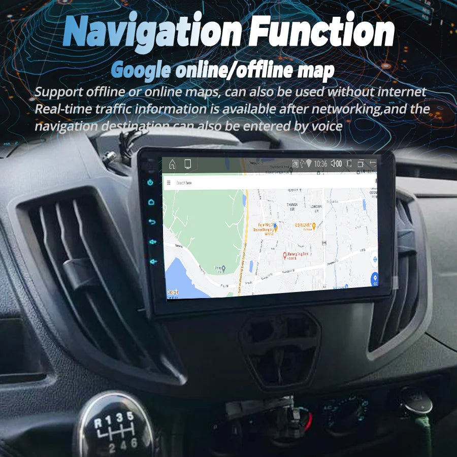 128GB 2Din Car Radio Multimedia Player GPS For Ford Transit 2018 2017 Android 14 Autoradio