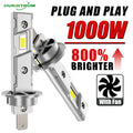 H1 LED Headlights 1000W Canbus No Error H1 LED Auto Fog Lamps CSP Chip Wireless 1:1 Size L