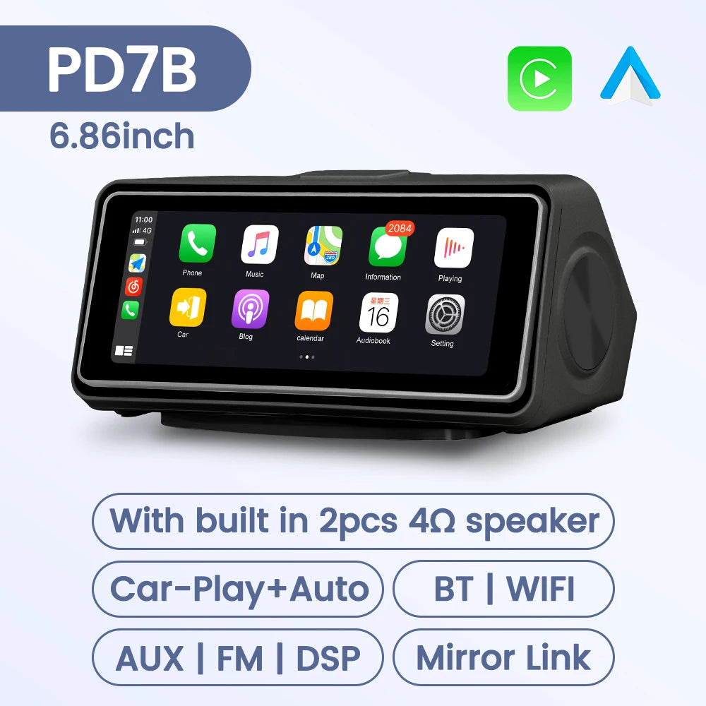 6.86'' Car Intelligent Systems Dual Speaker Smart Screen Wireless CarPlay Android Auto Mul | AUTOKITSHOP