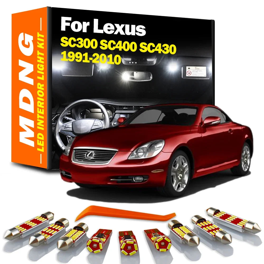 LED Interior Light Kit for Lexus SC 300 400 430 SC300 SC400 SC430 1991-2010 - Canbus Dome Map Door Trunk Bulbs | AUTO...