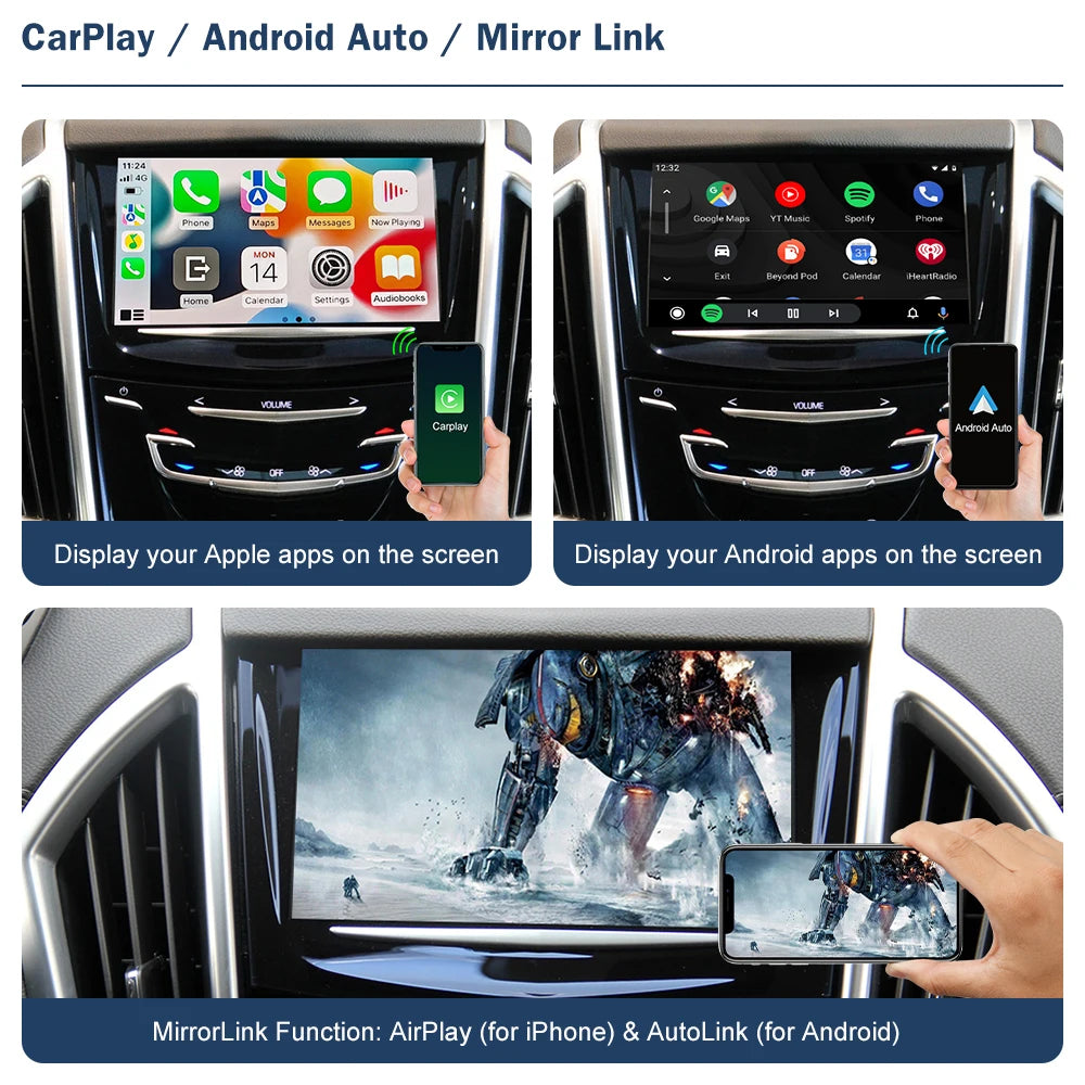 Road Top CN Wireless CarPlay for Cadillac SRX 2013-2017 Android Auto Interface Mirror Link | AUTOKITSHOP