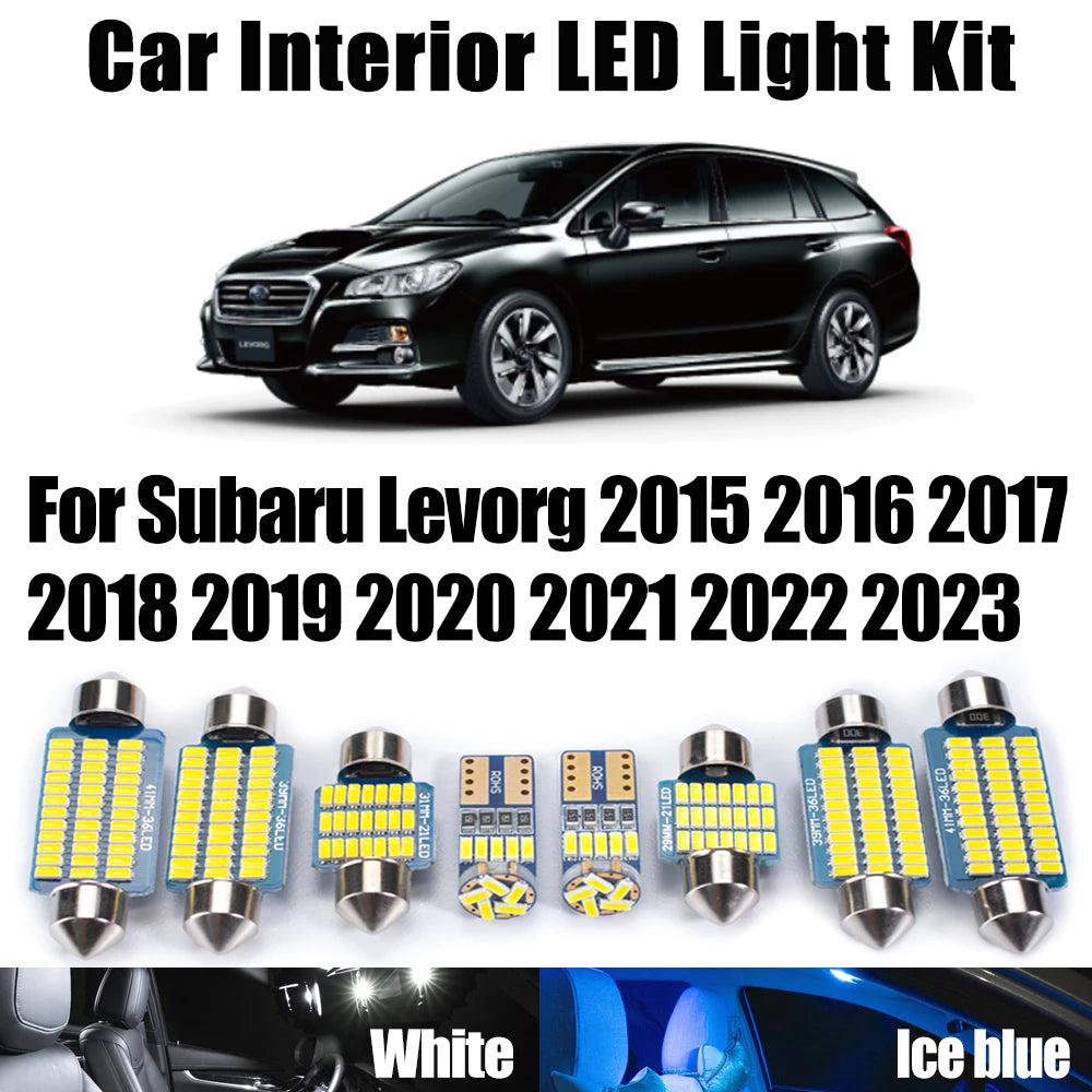 8-Piece LED Interior Light Kit for Subaru Levorg 2015 - 2017 - Canbus Dome Map Door Trunk Bulbs | AUTOKITSHOP