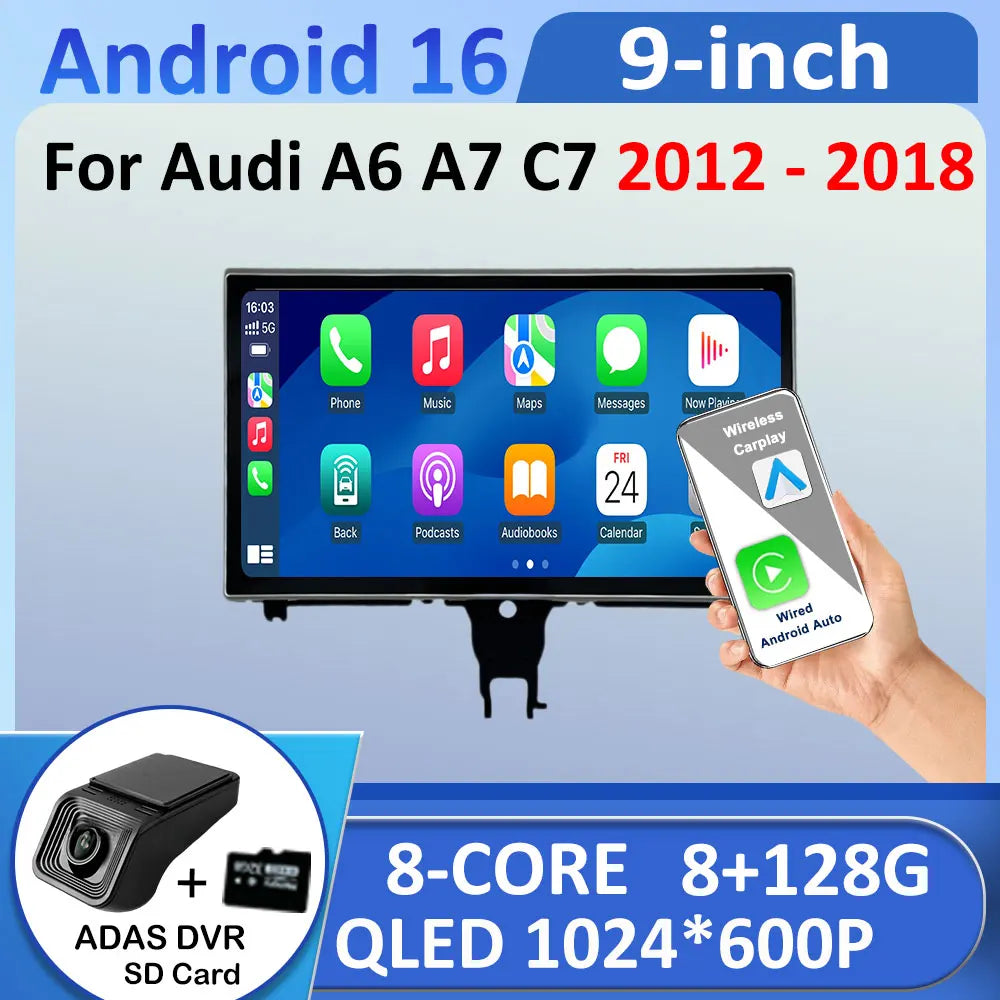 Android 16 for Audi A6 A7 C7 RS6 RS7 S6 2012 - 2018 Car Radio Video Player IPS HD Touch Sc | AUTOKITSHOP