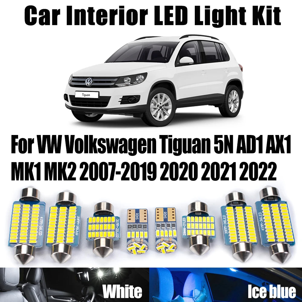 LED Interior Light Kit for VW Volkswagen Tiguan 5N AD1 AX1 MK1 MK2 2007-2018 - Canbus Dome Map Door Trunk Bulbs | AUT...