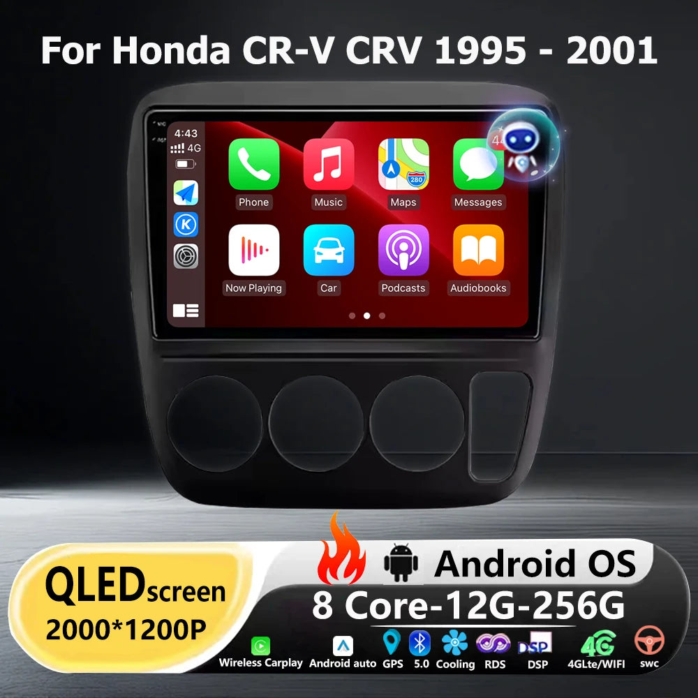 Android 16 Auto For Honda CR-V CRV 1995-2001 Car Radio Multimedia Video Player GPS Navigat