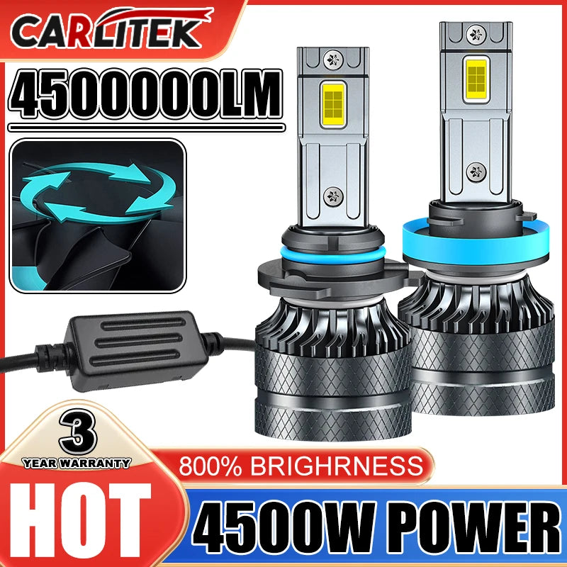 4500W 4500000LM Canbus H4 H7 H1 LED H8 H9 H11 9005 9006 9012 HB3 HB4 Car LED Headlight Aut