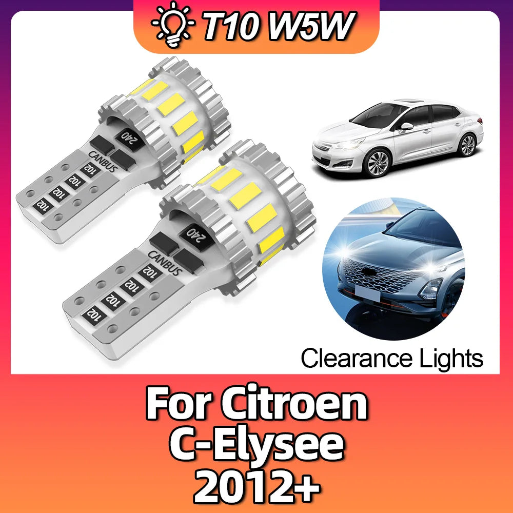 T10 W5W LED Bulbs Parking Light Dome Lamp For Citroen C-Elysee 2012 2013 2014 2015 2016 20