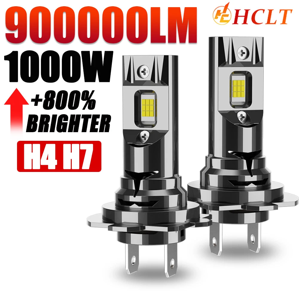 H4 H7 Led Lights 9003 HB2 Super Bright Car Motorcycles LED Headlights 6000K Spotlight Wire