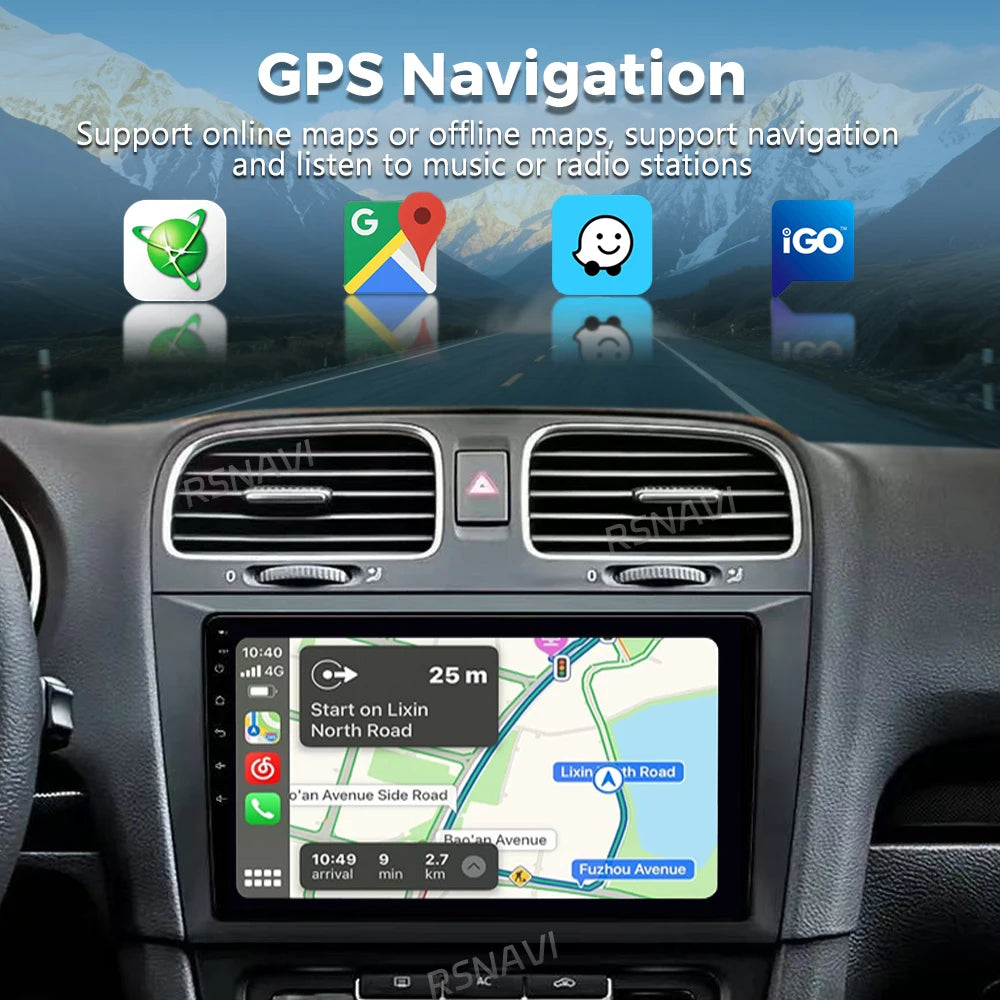Android 16 For Volkswagen VW Golf 6 MK6 GTI R 2008 - 2012 2K QLED Stereo Car Radio Multime