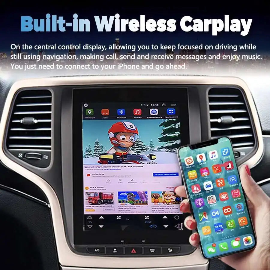 10.4inch/ 13.6 inch For Jeep Grand Cherokee 2014-2019 HD IPS Screen(Black/Golden color) Ca | AUTOKITSHOP