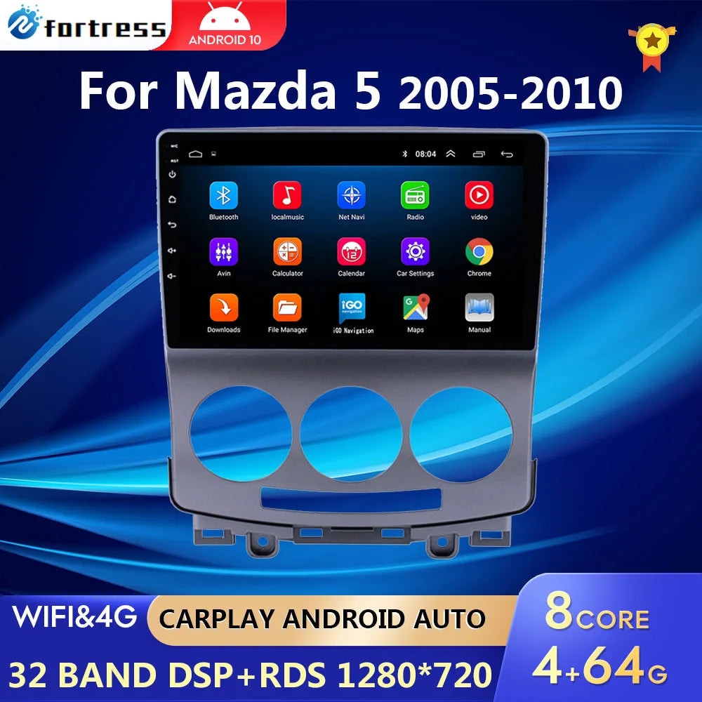 2 din For MAZDA 5 2005 2006 2007 2008 2009 2010 old Car Radio Multimedia Video player Navi