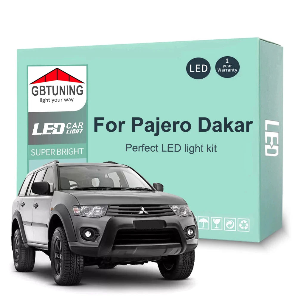 14-Piece LED Interior Light Kit for Mitsubishi Pajero Dakar 2009-2015 - Canbus Dome Map Door Trunk Bulbs | AUTOKITSHOP