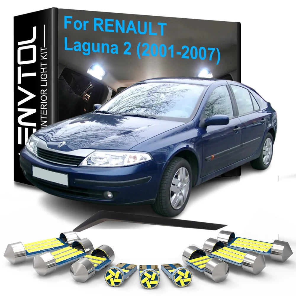 20-Piece LED Interior Light Kit for Renault Laguna 2 2001-2007 - Canbus Dome Map Door Trunk Bulbs | AUTOKITSHOP