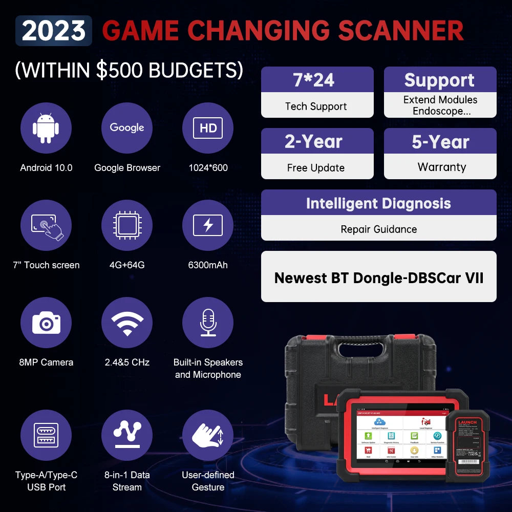 LAUNCH X431 CRP919E BT DBScar VII VCI Auto OBD OBD2 Scanner Active Test ECU Coding CANFD D | AUTOKITSHOP