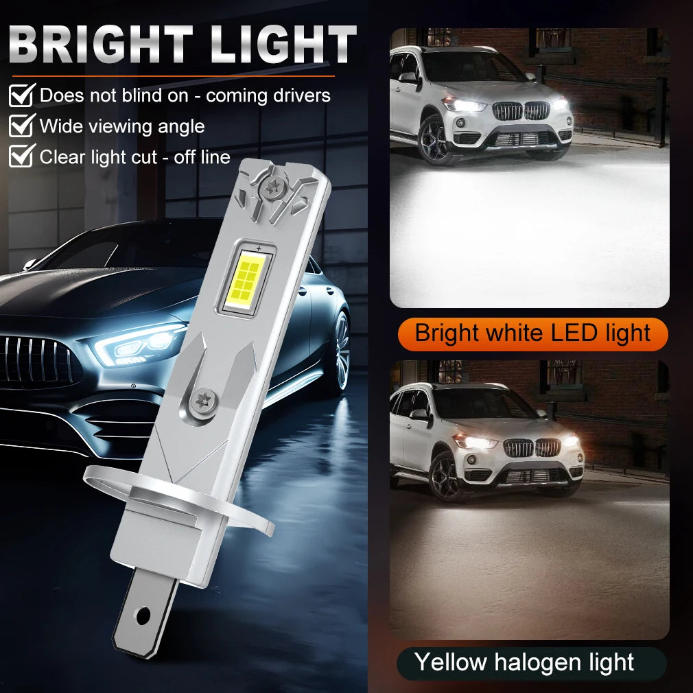 S&D H1 LED Headlight Car Bulb 40000LM 110W H3 High Power Auto Fog Lamp 5500K 12V High Beam