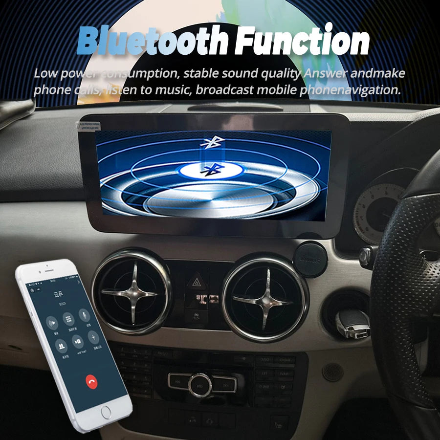 Android 14 RHD Car Radio Stereo For Mercedes Benz GLK Class X204 2009-2015 4G WIFI Bluetoo